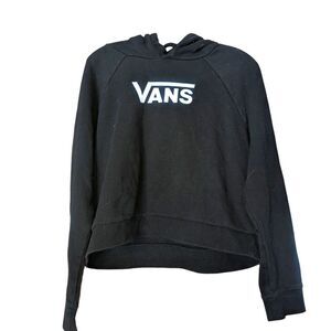 🛍️  Vans Black & White Crop Hoodie Size Medium